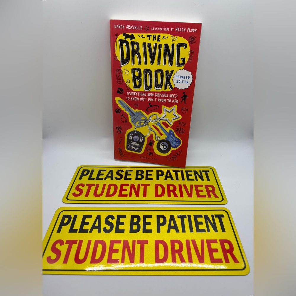 “The Driving Book” with 2 Student Driver Magnets